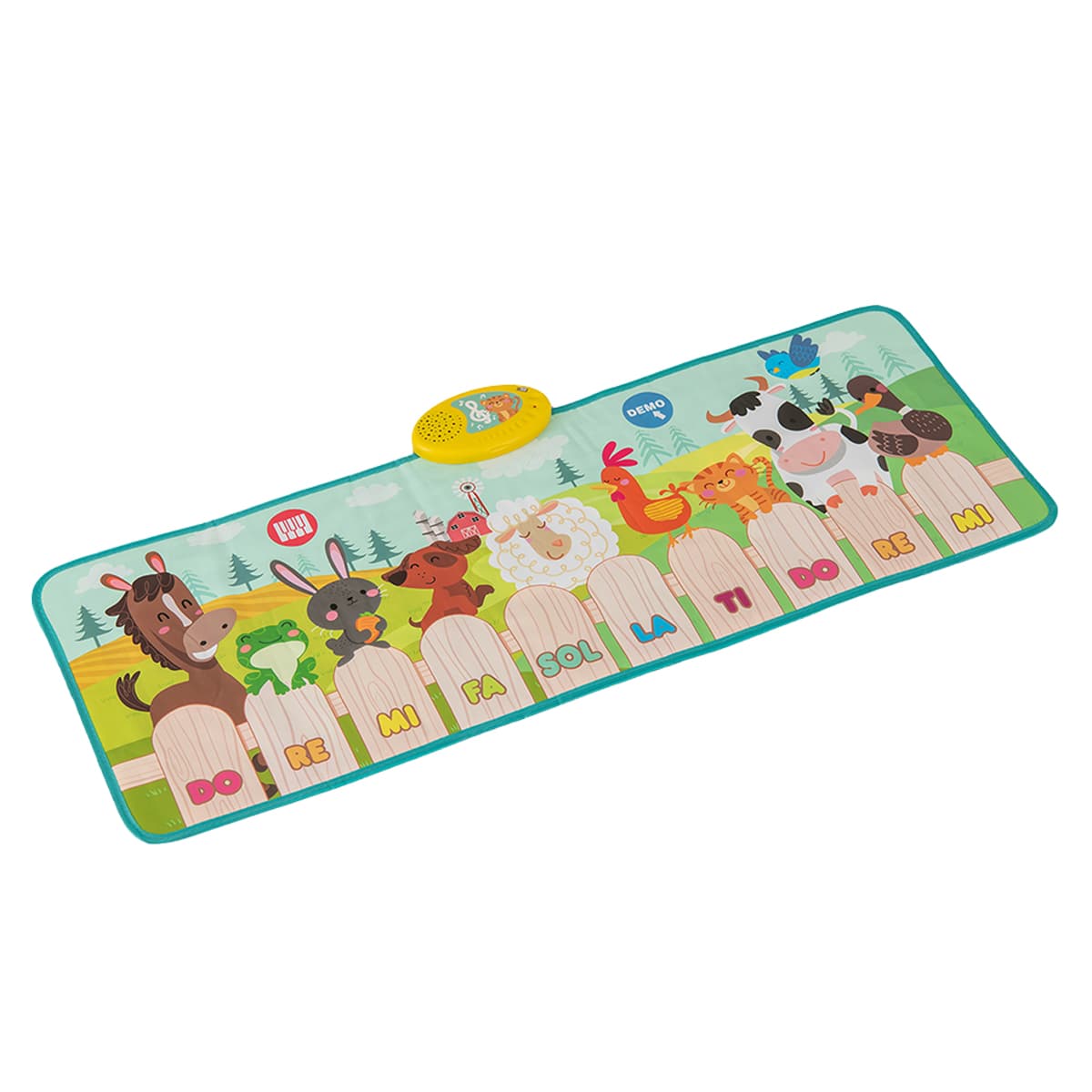 CostwayTapis Musical pour Enfants Tapis de Jeu Piano Ferme Animale avec 10 Sons D'animaux & 10 Touches de Piano avec 10 Chansons Intégrées Coloré
