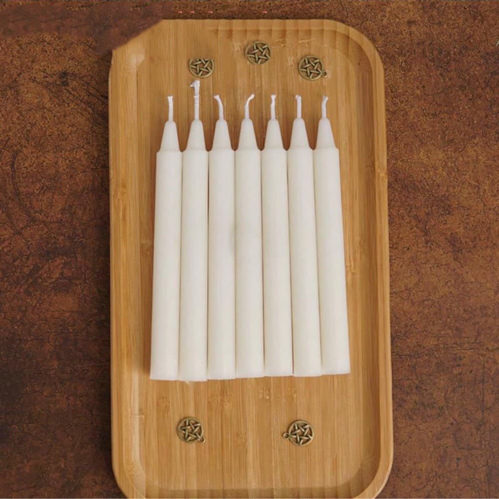 10 Pack Bougie de sortilège blanche mini bougie conique pour rituels, prières, anniversaires, méditation, autel, sorts - 4 pouces de hauteur