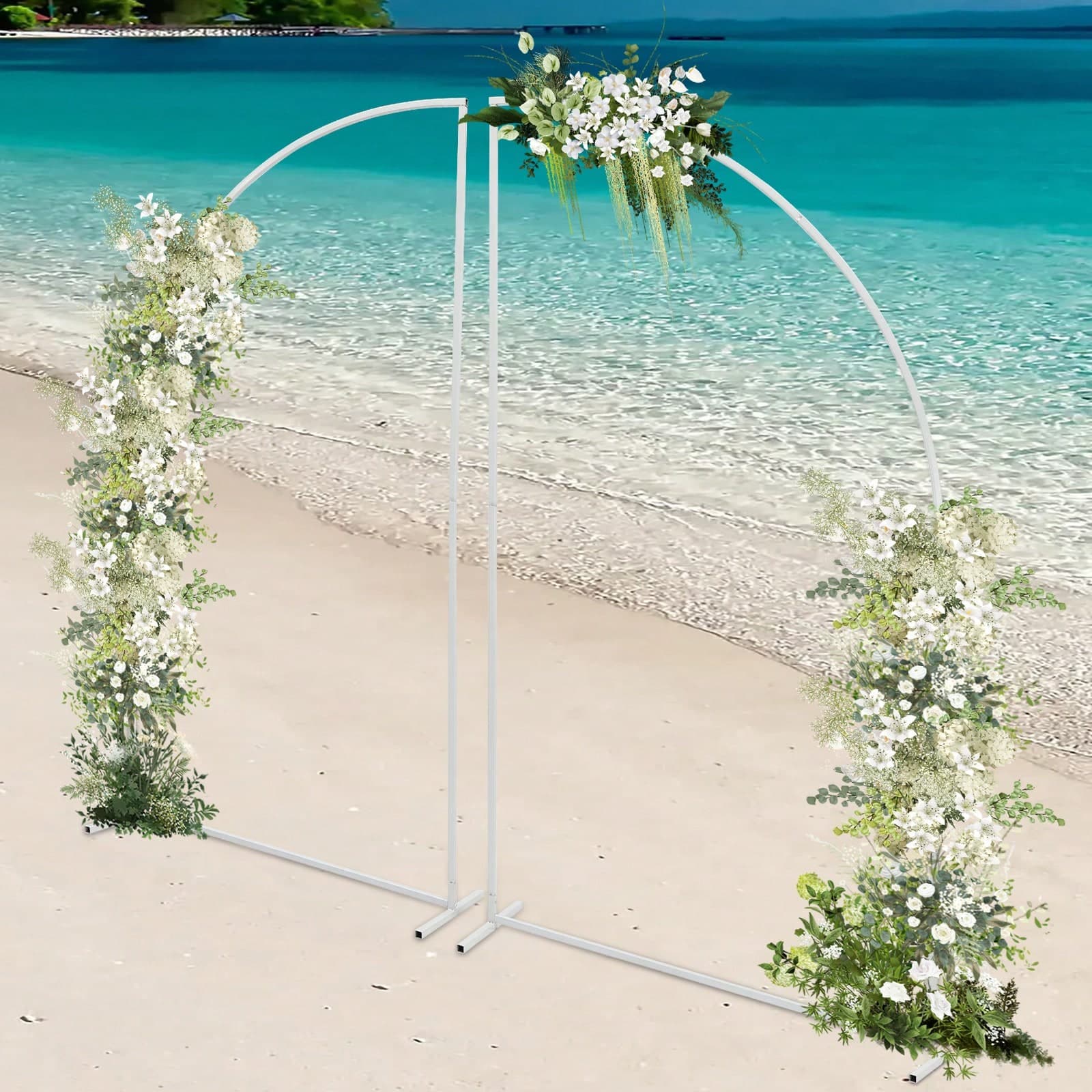 Support d'arrière-plan en métal pour arc de mariage, fond carré pour cérémonie de mariage, décoration de fête d'anniversaire (blanc)